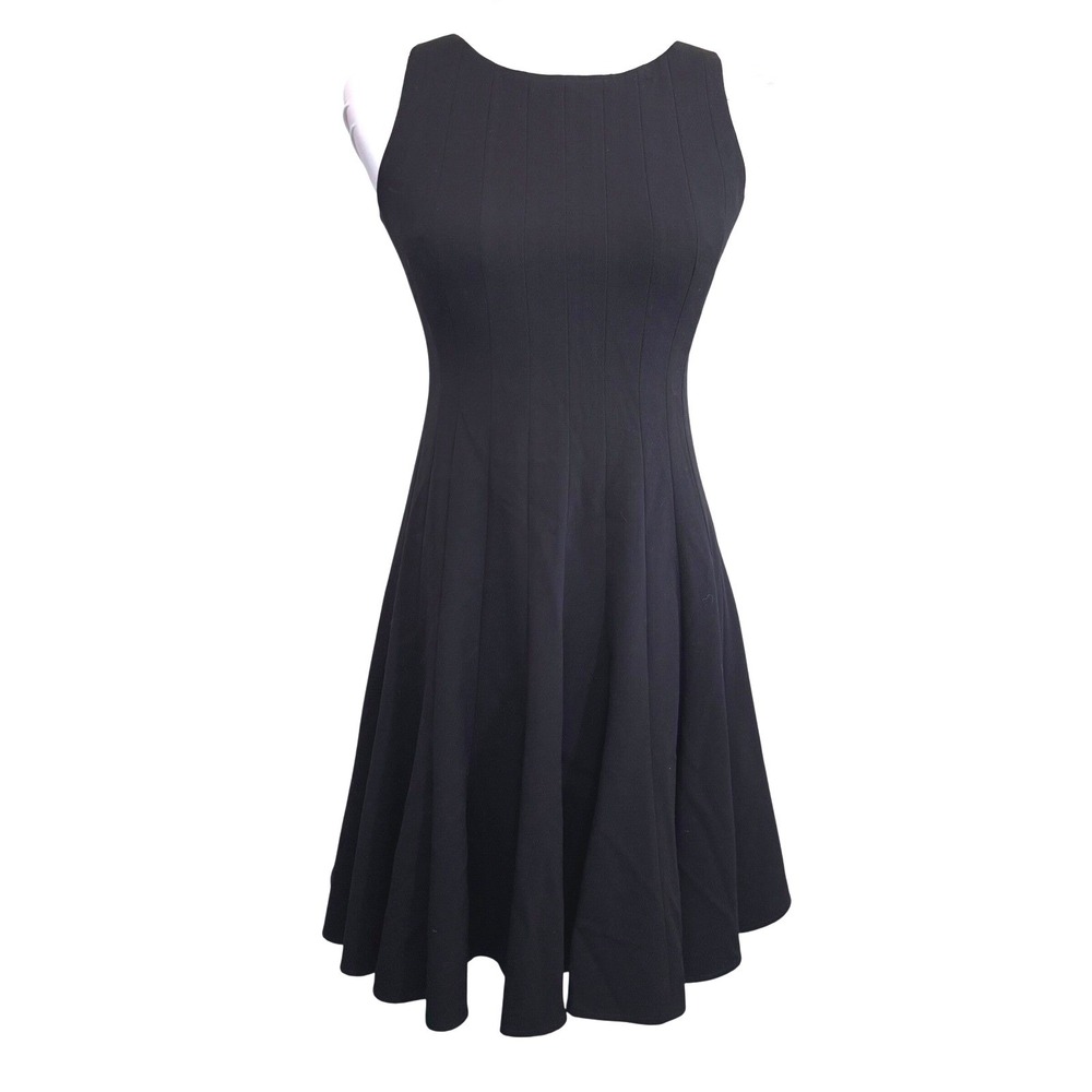 Calvin‎ Klein Dress Sleeveless Pleated Fit Flare LBD Classic Midi Classic Sz 2P
